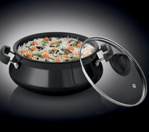 Premier Trendy Black Hard Anodized Handi with Glass Lid Small - Image 3
